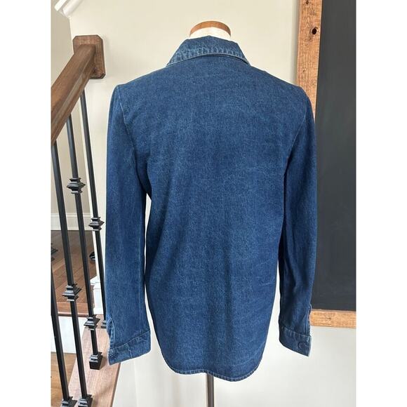 Vintage Samantha Edwards Embroidered Denim Shirt M Western Cottage Jean Button - Picture 5 of 9